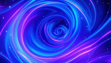 glowing spiral nebula with vibrant blue and purple hues, cosmic background