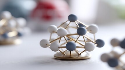 Poster - A detailed model of a molecule representing complex structures and scientific concepts related to infrastructure and design