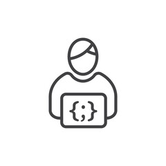 programmer icons vector icon design. modern flat and line design