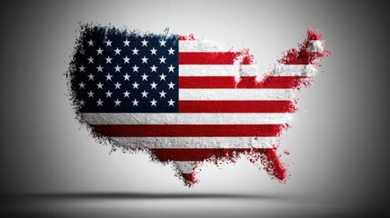 Poster - The united states map with the american flag artistically painted to symbolize innovation and recognition in startups