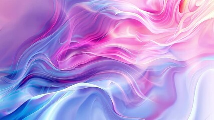 Poster - vibrant abstract background with soft waves of pink, purple, and blue gradients, creating serene mov