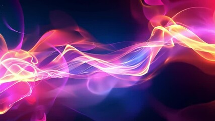 Poster - vibrant abstract background with colorful waves of light in pink, purple, and orange creating dynami