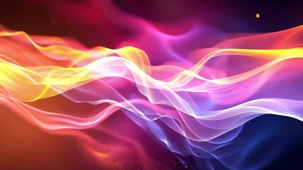 Poster - colorful abstract waves vibrant energy in dynamic flow of pink, orange, and purple, evoking creativi
