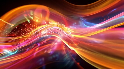 Poster - vibrant abstract background colorful light waves and music create dynamic energy flow in mesmerizing