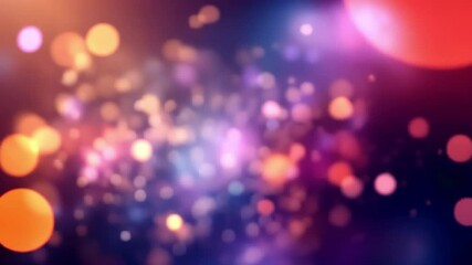 Poster - vibrant and colorful abstract background with dreamy bokeh lights in purple, orange, and pink, creat