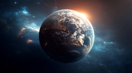 Wall Mural - Stunning high-resolution view of planet Earth from outer space