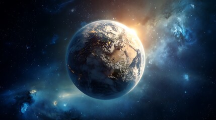 Wall Mural - Stunning high-resolution view of planet Earth from outer space