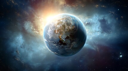 Wall Mural - Stunning high-resolution view of planet Earth from outer space