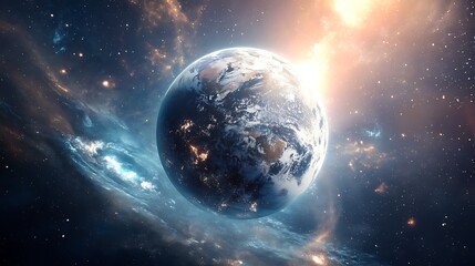 Wall Mural - Stunning high-resolution view of planet Earth from outer space