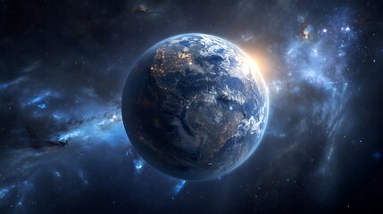 Wall Mural - Stunning high-resolution view of planet Earth from outer space