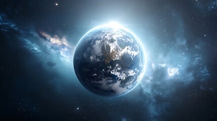 Wall Mural - Stunning high-resolution view of planet Earth from outer space