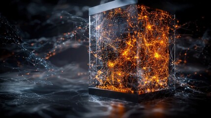Poster - Futuristic graphic design event showcasing innovative technology in energy networks and digital realms