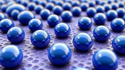 Poster - Blue spheres arranged on textured surface, abstract background, technology concept, website banner