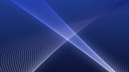 Poster - Tech inspired abstract motion background animation. Blue light lines futuristic grid on blue background