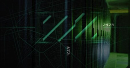 Poster - Diagonal neon green bars being animated over grid backdrop, showing 2454 readout and HUD icons
