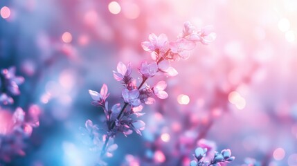 Aufkleber - Soft Pink and Purple Blossoms in Sunlight