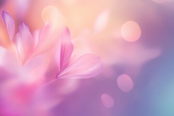 Aufkleber - Soft Pink and Purple Flower Petals with Bokeh Background