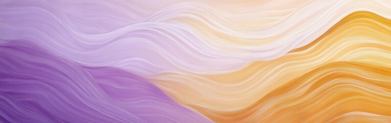 Leinwandbilder - Gentle Waves of Color: A Textured Abstract Background in Soft Purple, Peach, and Gold Tones with Delicate Line Details