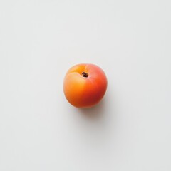 Aufkleber - Fresh Apricot with Soft Orange Skin on a White Background for Healthy Eating and Seasonal Fruit Concepts.