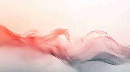 Fototapete - Minimalist faint coral and gray haze softly flowing as abstract background