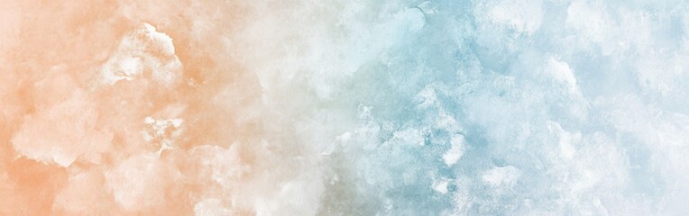 Poster - Watercolor Gradient Background: Soft Abstract Texture Transitioning from Peach to Light Blue for Creative Design