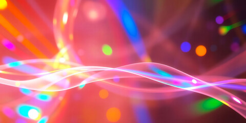 Abstract colorful light waves and bokeh effect.