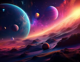 abstract planets and space background