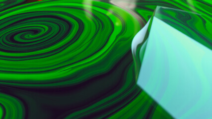 Poster - Vibrant Green Abstract Liquid Texture