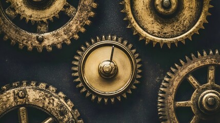Poster - Industrial machinery gear dynamics workshop visual content mechanical environment close-up engineering concept