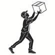 © Adobe  - Delivery Man Silhouette Lifting Cardboard Box Package Service Fast Delivery Concept