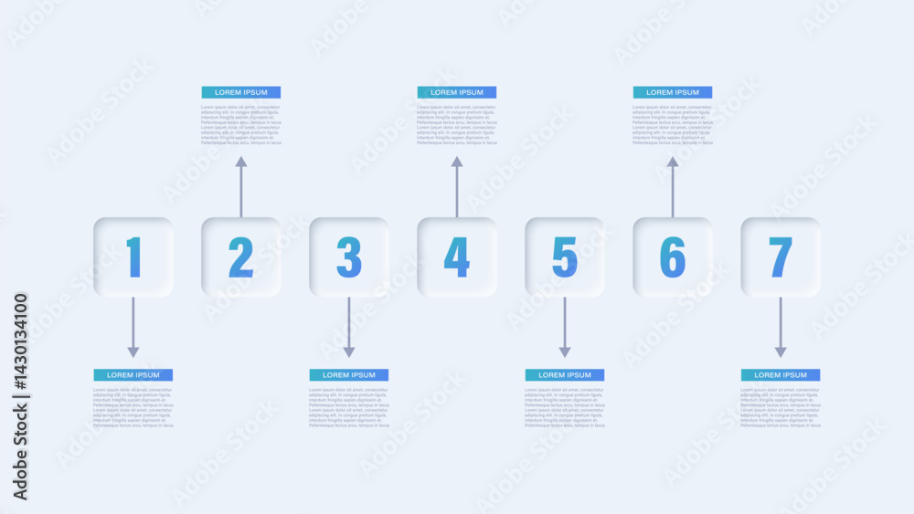 Neumorphism Business infographics for a company timeline template with ...