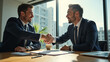 © LAETUS - Two Men Shaking Hands After Meeting. Successful Business Deal.