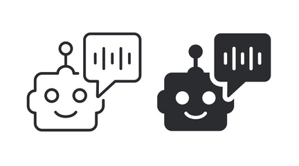 Poster - chatbot with speech bubble icons. vector illustration. symbol of ai communication.