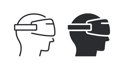 Poster - virtual reality headset icon. minimalist vector design.
