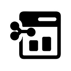 Poster - Data Analytics Graph Icon Silhouette Vector Illustration on Transparent Background PNG Image  