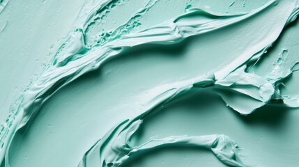 Poster - Abstract teal paint texture with brush strokes and swirls.