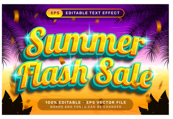 Poster - summer flash sale vibes retro color 3d editable text effect