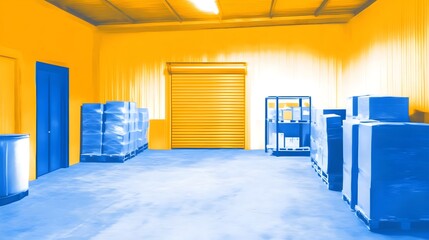 Poster - Warehouse inventory flow efficiency heat map analysis modern facility digital visualization