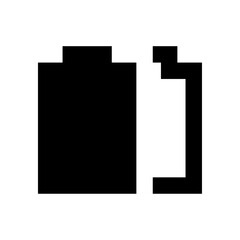 Fototapete - Illustration of a low battery symbol with black filling and white space on a white background view