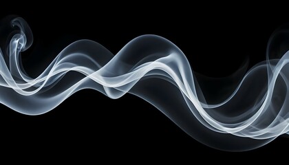 Fototapete - White Smoke Flowing Against a Black Backdrop Creating a Dynamic Pattern