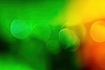Poster - abstract bokeh background in green and orange