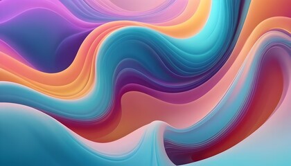 Fototapete - Abstract Colorful Waves Flowing Creates a Smooth Gradient Background