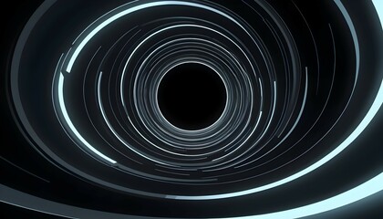 Poster - Abstract Tunnel with Circular Pattern and Glowing Light Lines Background