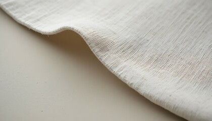 Poster - Close Up of Woven Textile Fabric on White Surface Detail Texture
