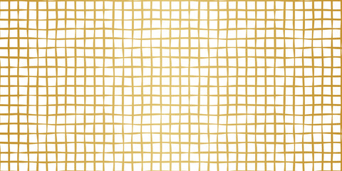 Aufkleber - Modern golden gradient distorted grid check plaid seamless vector pattern, elegant luxury retro texture background print