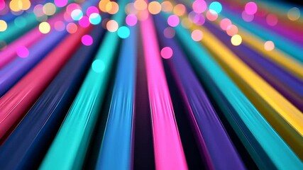Fototapete - 3d Pink and blue neon iridescent vertical abstract create a modern and lines pattern, perfect for technology, music, or stylish themed projects abstract background video 4k