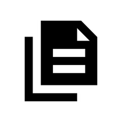 Poster - Black and white document icon with a folded corner and horizontal lines representing text elements shown