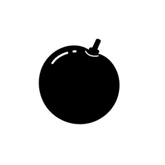 Poster - Black silhouette of Balloon: This image captures a simple and elegant black silhouette of a balloon, perfect for various design applications.