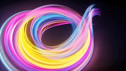 Aufkleber - Vibrant light trails an to form symbol infinity intertwining against a dark background, symbolizing continuity possibilities and endless video 4k