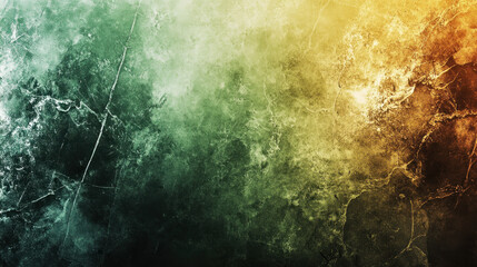Poster - A colorful background with a green and yellow color scheme. The background is a mix of different colors and textures, giving it a unique and artistic appearance. Scene is vibrant and energetic
